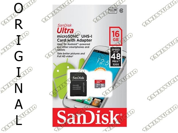 << MICRO SD ORIGINAL 16 GB SANDISK CLASE 10